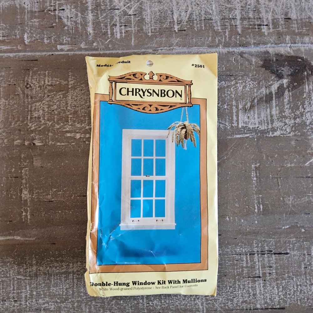 VTG Chrysnbon Double Hung Window Kit White #2501 Dollhouse Miniatures Crafting